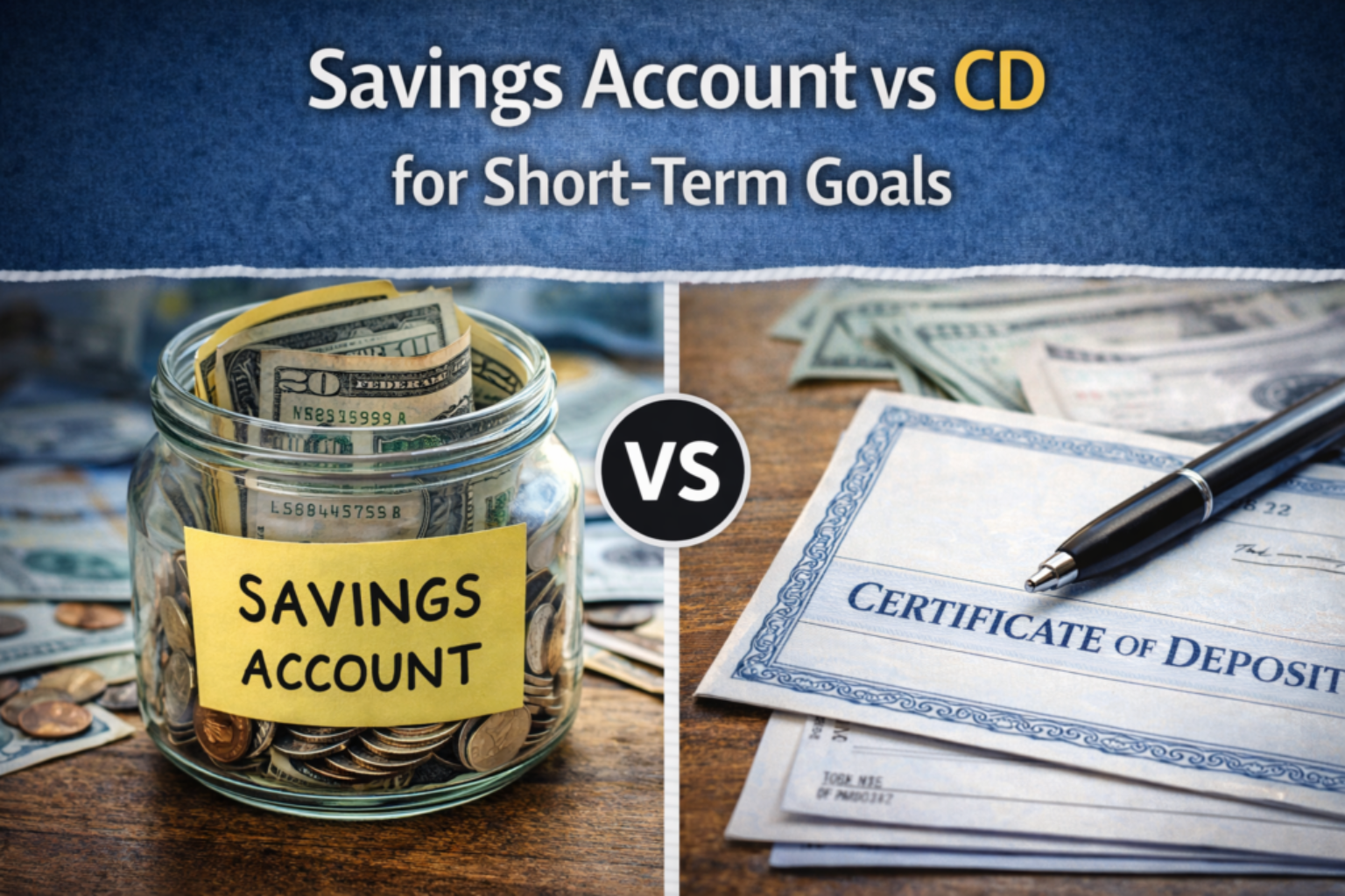 savings account vs cd for short-term goals