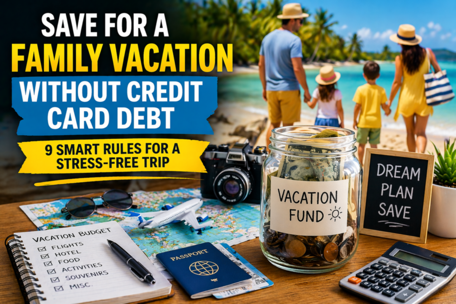 save for a family vacation without credit card debt